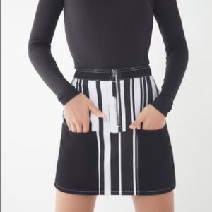 Urban Outfitters BDG Ruby Striped black and white Zip-Front Skirt